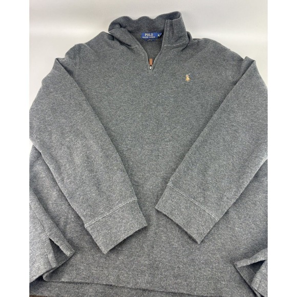 Polo Ralph Lauren Mens XL Grey Estate Rib 1/4 Zip Long Sleeve Pullover Sweater - Picture 5 of 8
